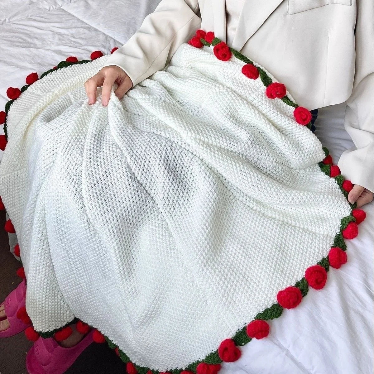 Crochet Rose Bouquet Blanket